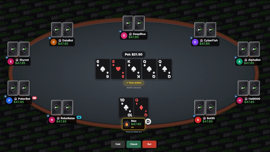 BAD-POKER.COM Texas Hold'em table in play